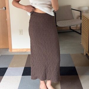 NEW Textured Brown Long Skirt
